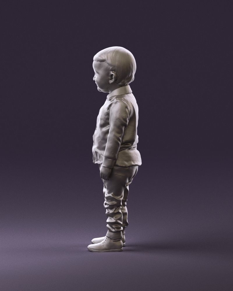 001025 bright kid in white red stripped tshirt 3D model_20