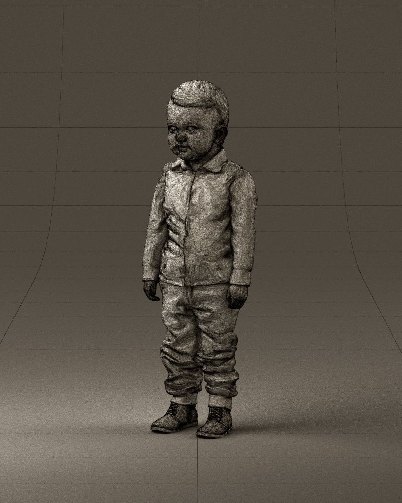 001025 bright kid in white red stripped tshirt 3D model_34