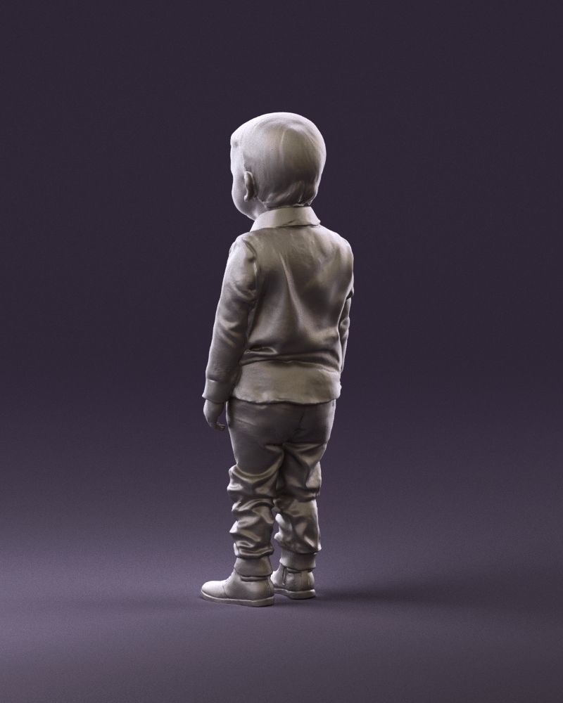 001025 bright kid in white red stripped tshirt 3D model_19