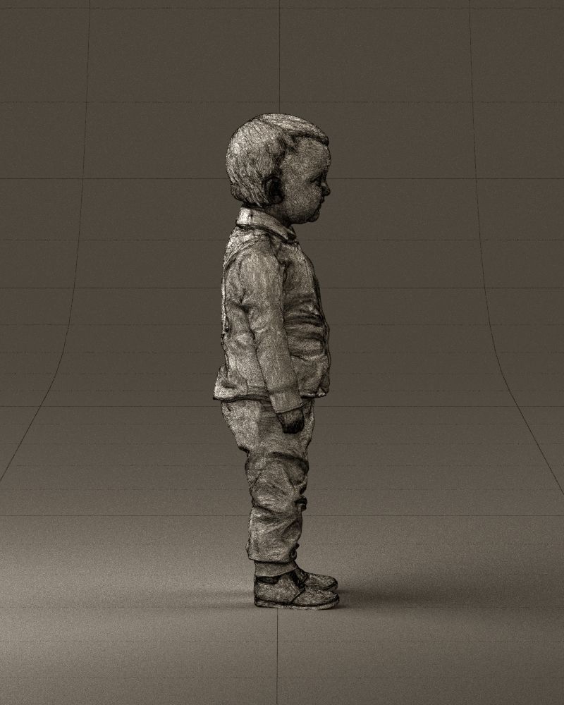 001025 bright kid in white red stripped tshirt 3D model_28