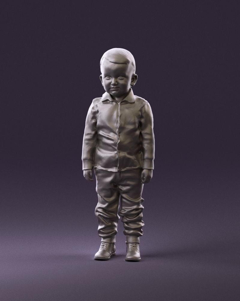 001025 bright kid in white red stripped tshirt 3D model_23