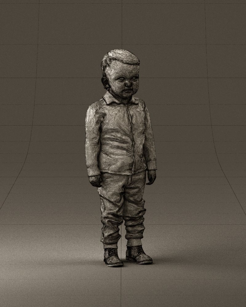 001025 bright kid in white red stripped tshirt 3D model_26