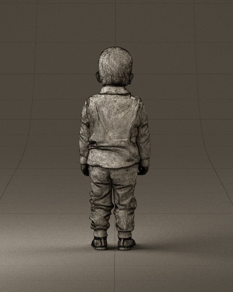 001025 bright kid in white red stripped tshirt 3D model_30