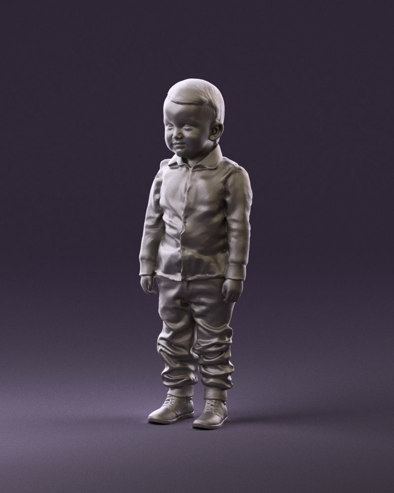 001025 bright kid in white red stripped tshirt 3D model_22