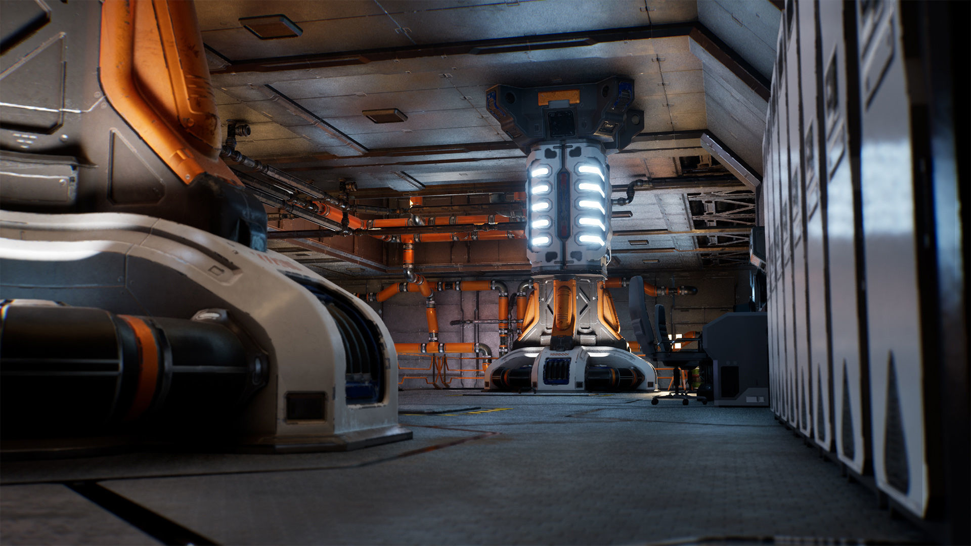 Sci-fi Modular Interior Space Station - Unity and Unreal Low-poly 3D model_8