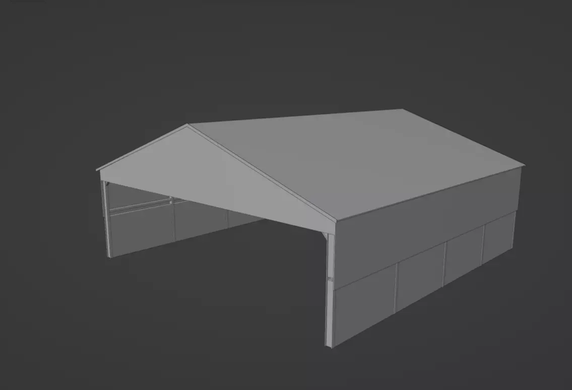 Detailed UK Farm Shed 3D model_0