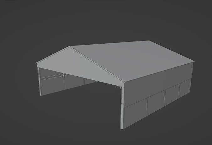 Detailed UK Farm Shed 3D model