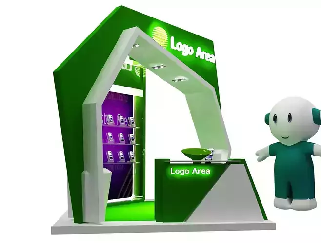  kiosk partition booth a57 3D model