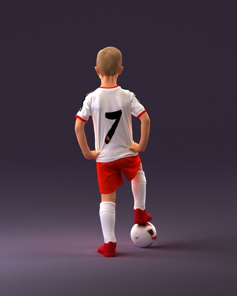 001028 young socker player in whire red uniform 3D Print Ready 3D print model_30
