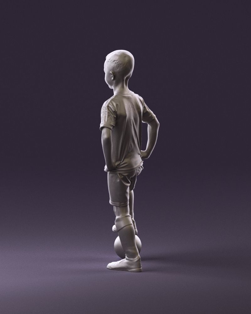 001028 young socker player in whire red uniform 3D Print Ready 3D print model_3