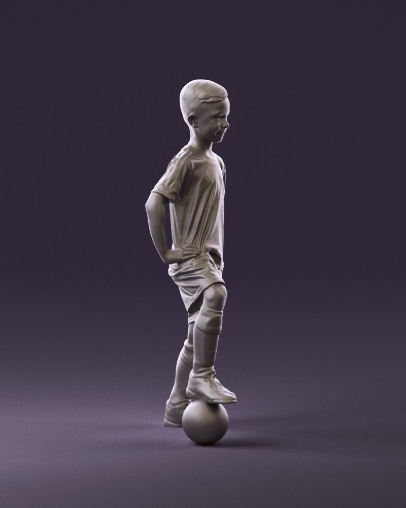001028 young socker player in whire red uniform 3D Print Ready 3D print model_26
