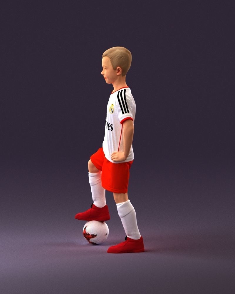 001028 young socker player in whire red uniform 3D Print Ready 3D print model_16