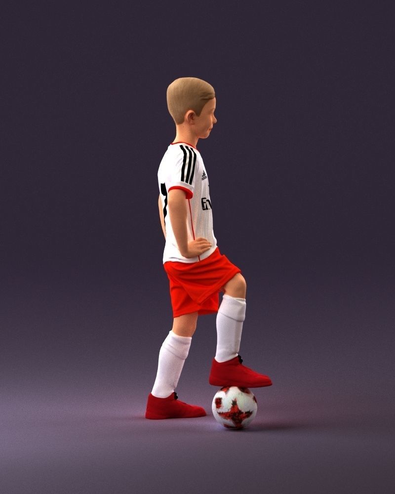001028 young socker player in whire red uniform 3D Print Ready 3D print model_17