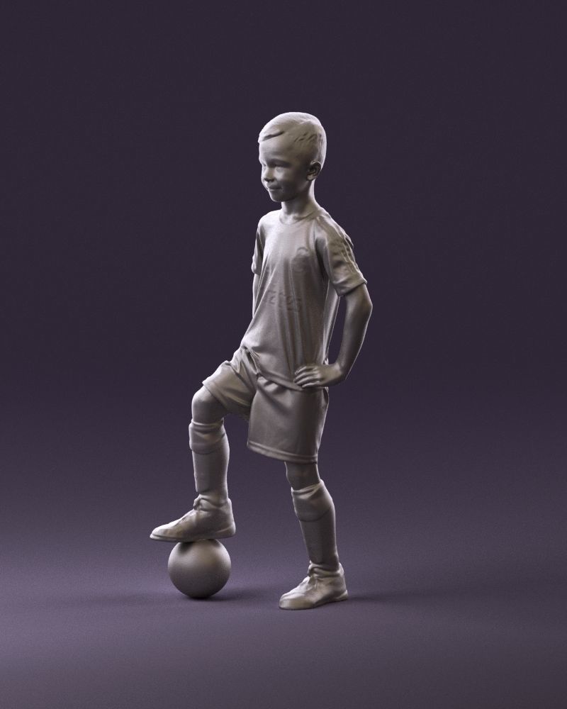001028 young socker player in whire red uniform 3D Print Ready 3D print model_4