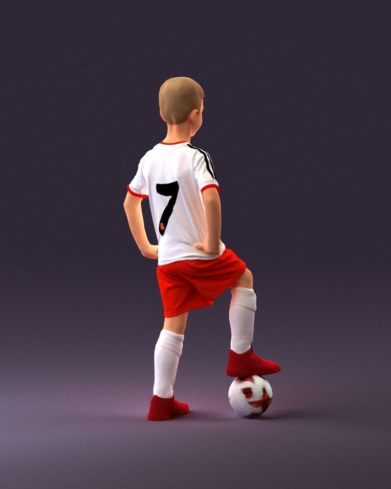 001028 young socker player in whire red uniform 3D Print Ready 3D print model_24