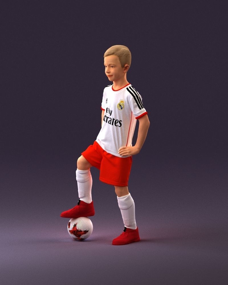 001028 young socker player in whire red uniform 3D Print Ready 3D print model_32
