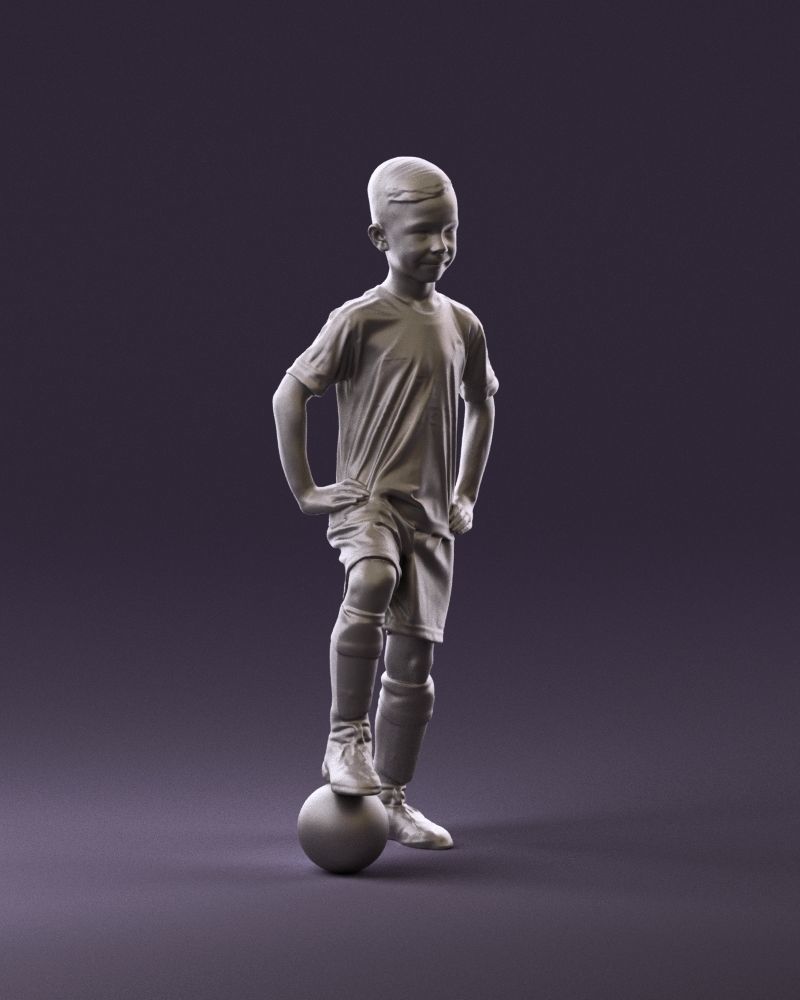 001028 young socker player in whire red uniform 3D Print Ready 3D print model_27