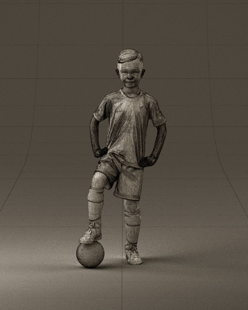 001028 young socker player in whire red uniform 3D Print Ready 3D print model_35
