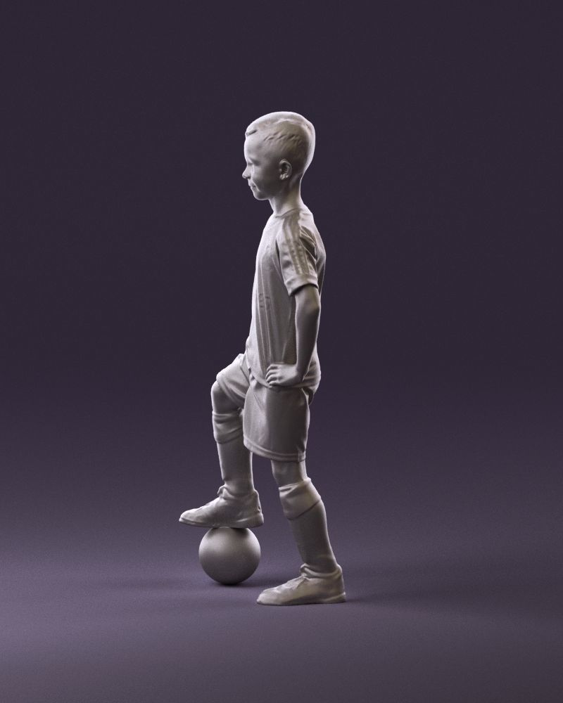 001028 young socker player in whire red uniform 3D Print Ready 3D print model_25
