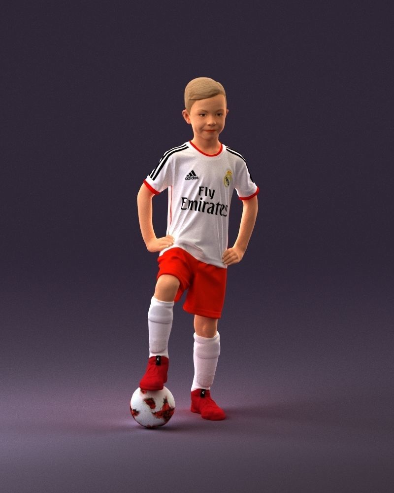 001028 young socker player in whire red uniform 3D Print Ready 3D print model_13