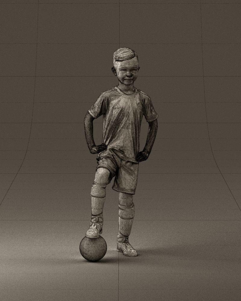001028 young socker player in whire red uniform 3D Print Ready 3D print model_28