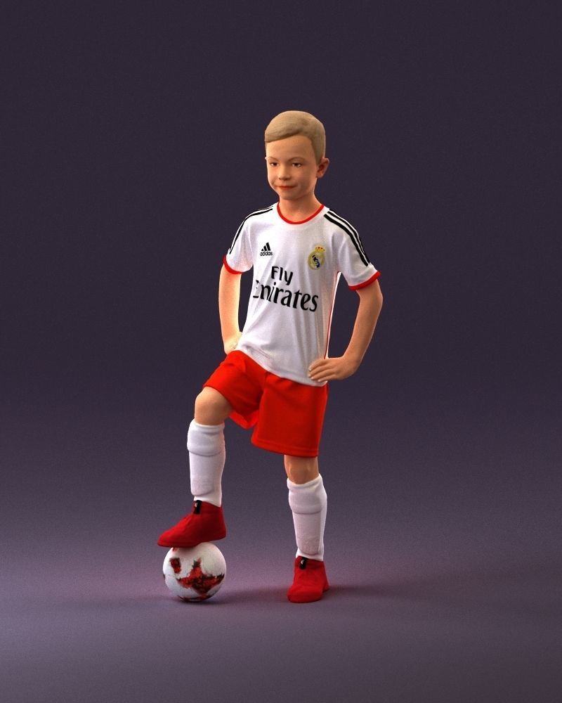 001028 young socker player in whire red uniform 3D Print Ready 3D print model_29