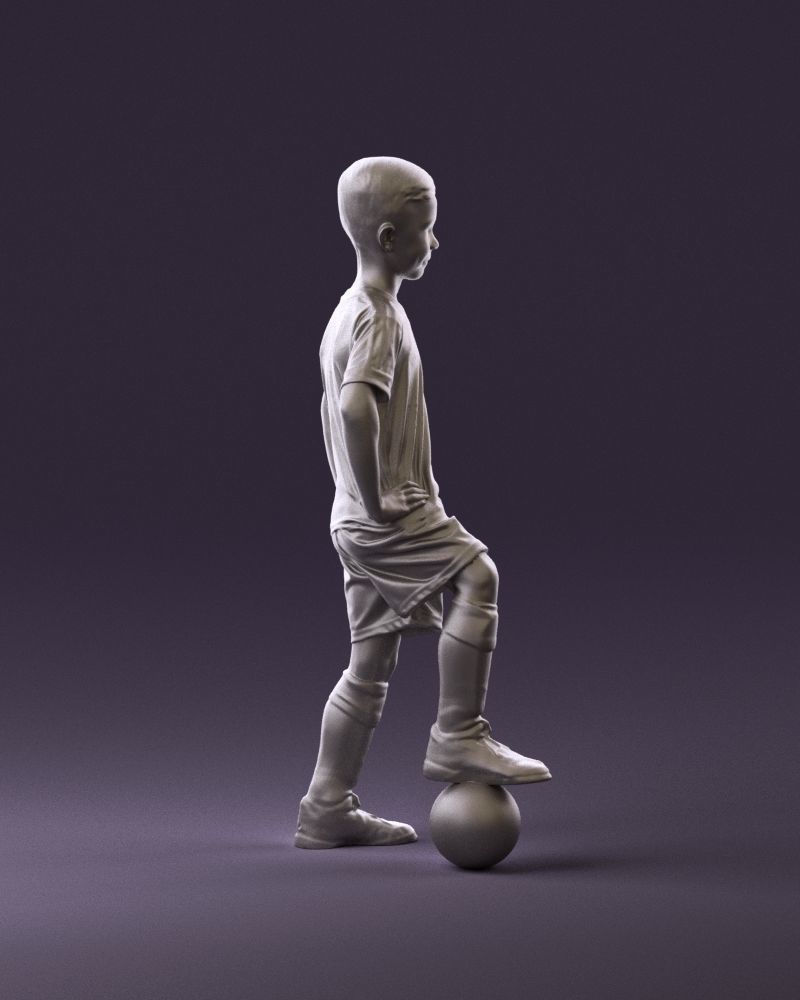 001028 young socker player in whire red uniform 3D Print Ready 3D print model_5