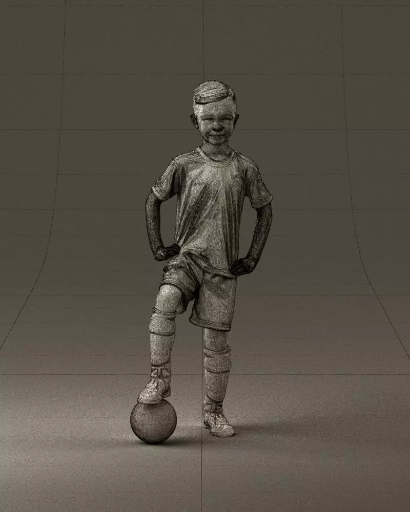 001028 young socker player in whire red uniform 3D Print Ready 3D print model_0