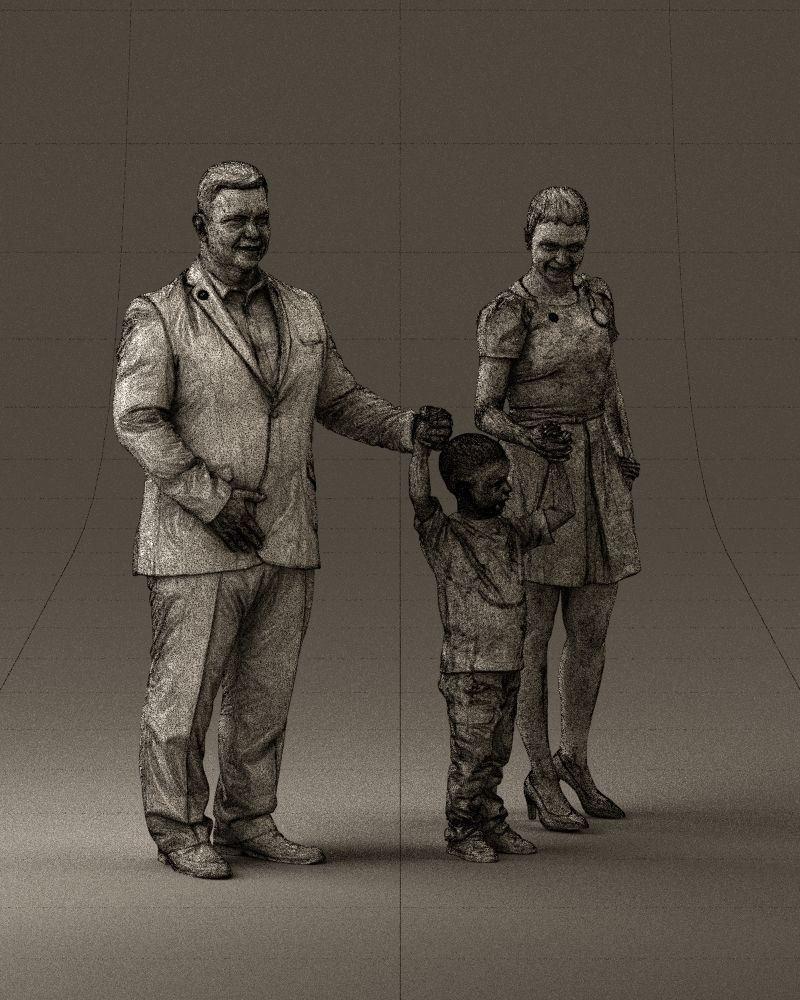 001029 family fat man happy boy woman 3D model_26