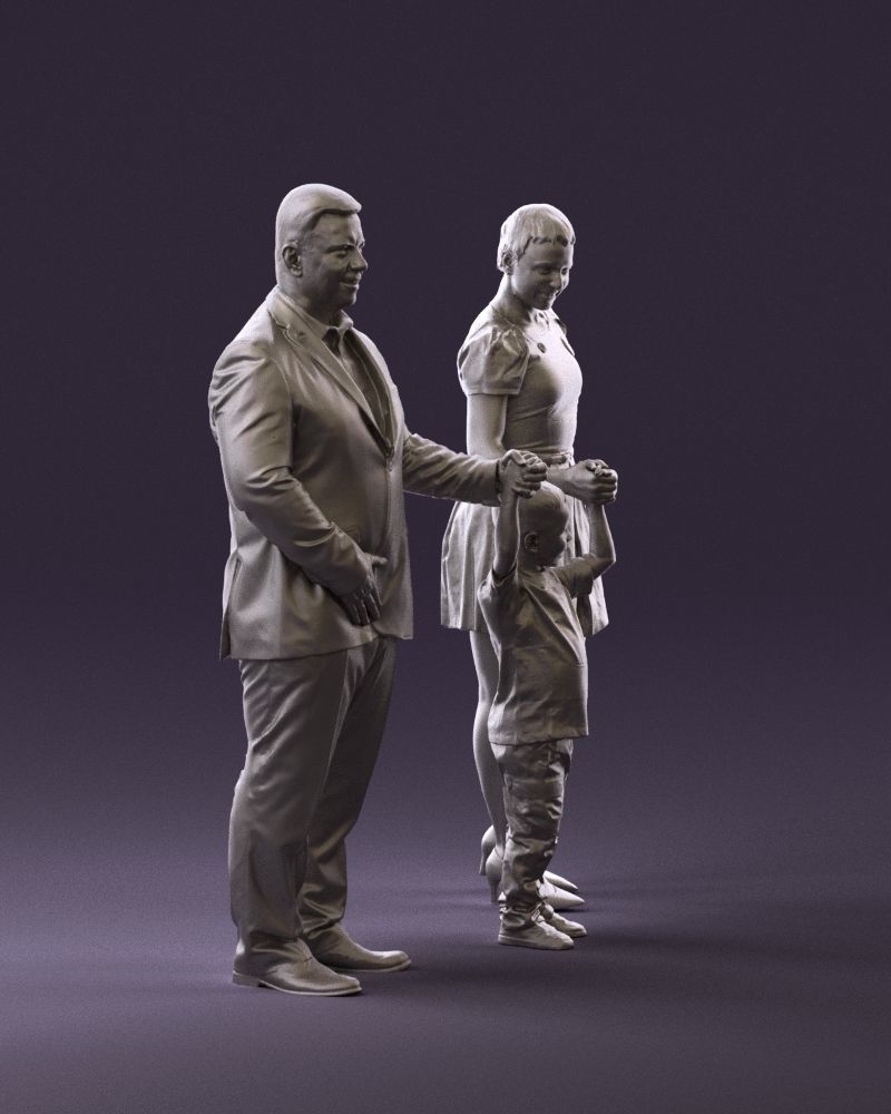 001029 family fat man happy boy woman 3D model_15