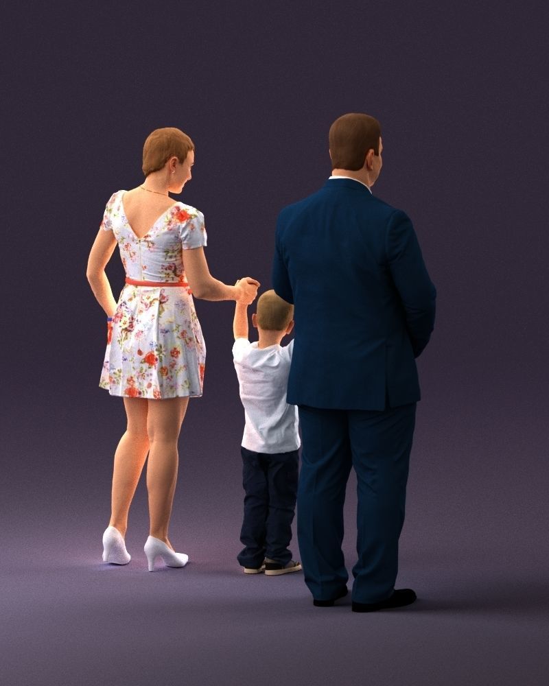 001029 family fat man happy boy woman 3D model_5