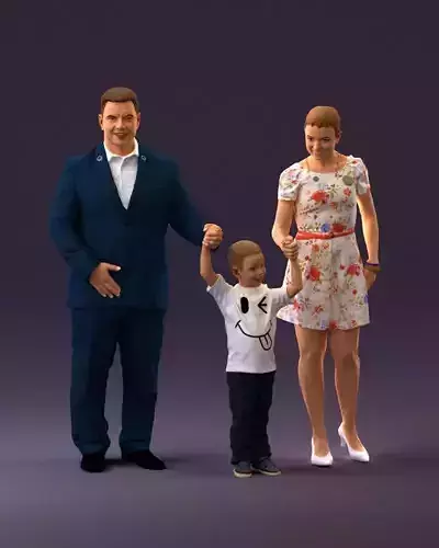 001029 family fat man happy boy woman