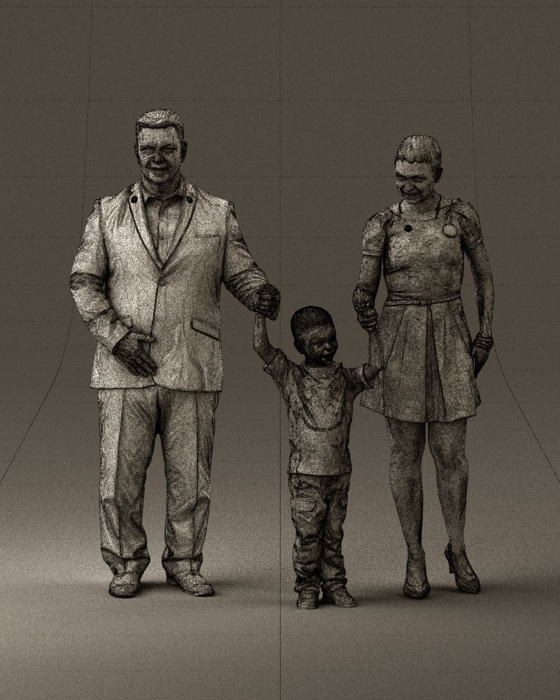 001029 family fat man happy boy woman 3D model_35