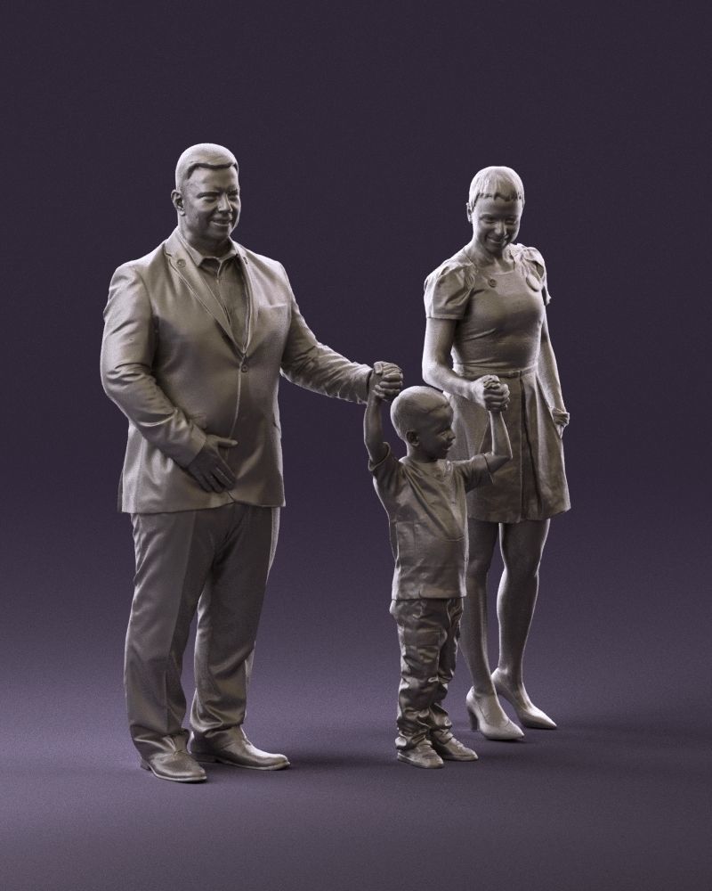 001029 family fat man happy boy woman 3D model_14