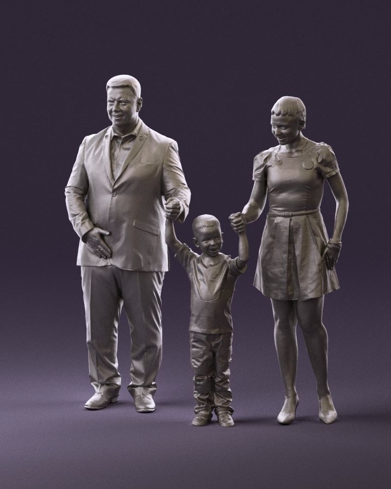 001029 family fat man happy boy woman 3D model_22