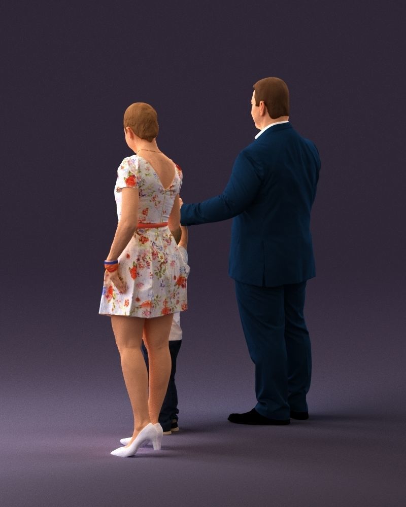 001029 family fat man happy boy woman 3D model_7