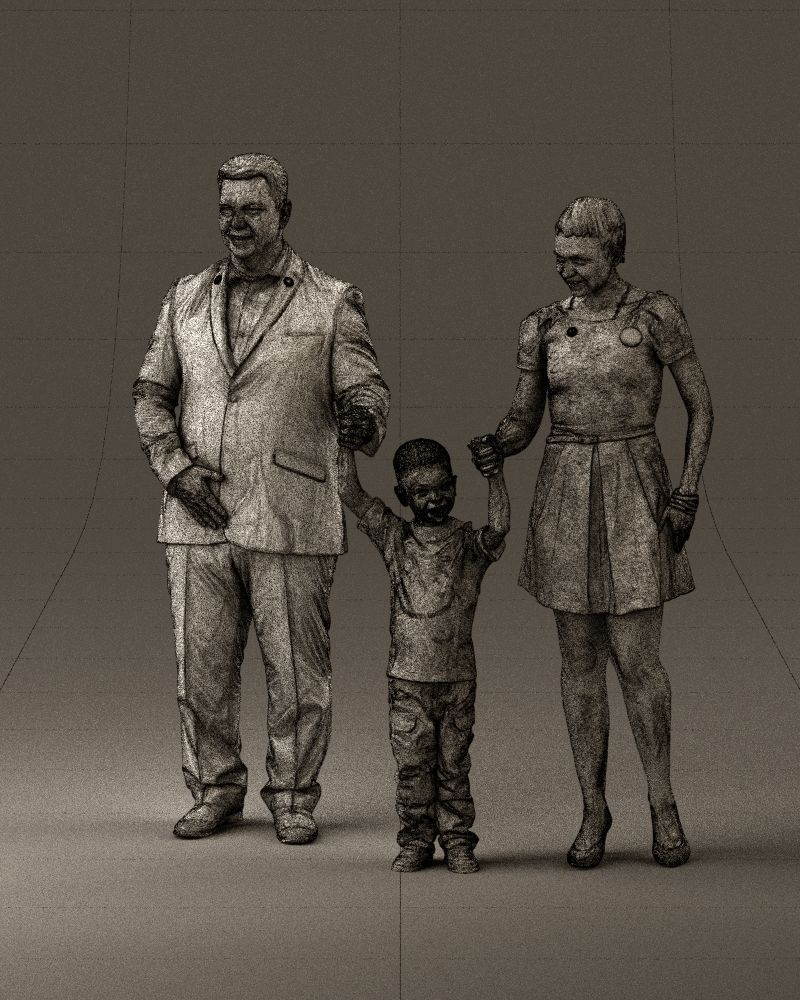 001029 family fat man happy boy woman 3D model_34