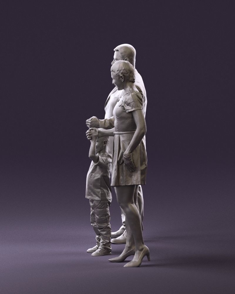 001029 family fat man happy boy woman 3D model_20