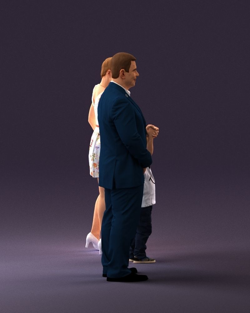 001029 family fat man happy boy woman 3D model_4