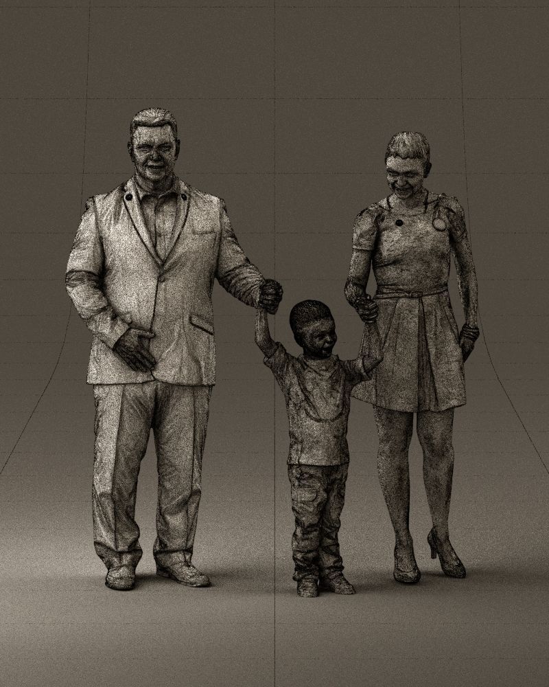 001029 family fat man happy boy woman 3D model_24