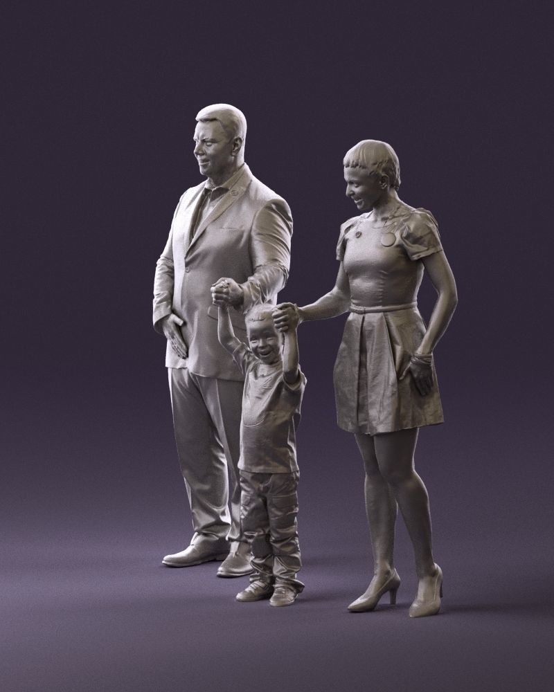 001029 family fat man happy boy woman 3D model_21