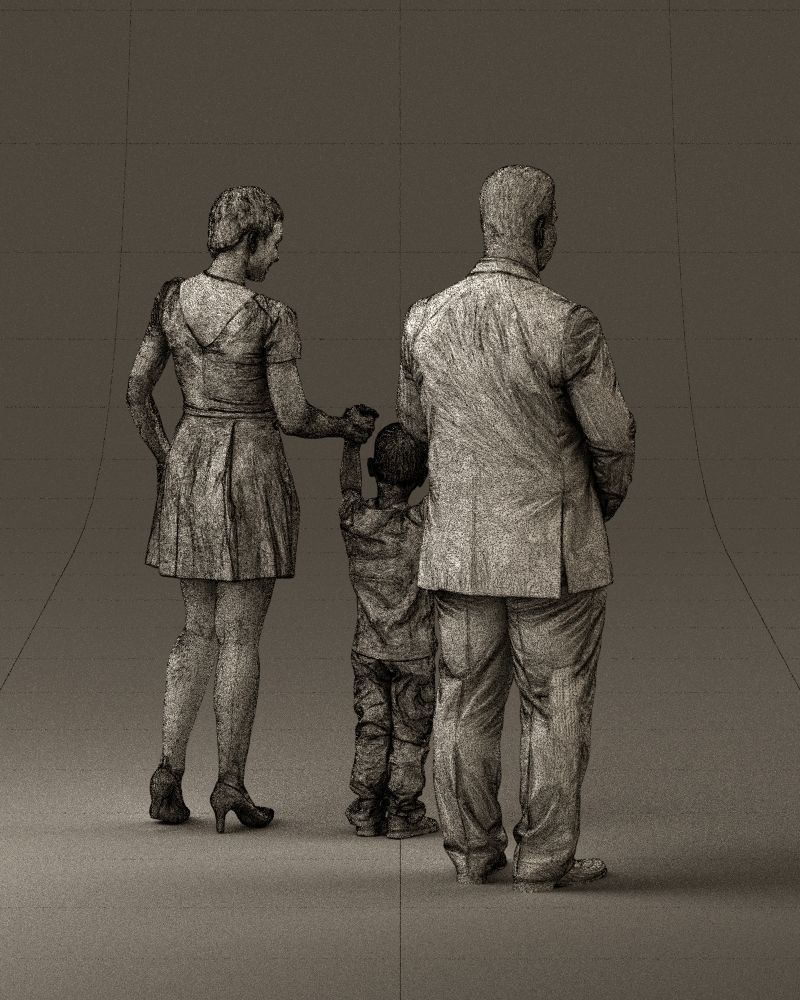 001029 family fat man happy boy woman 3D model_29