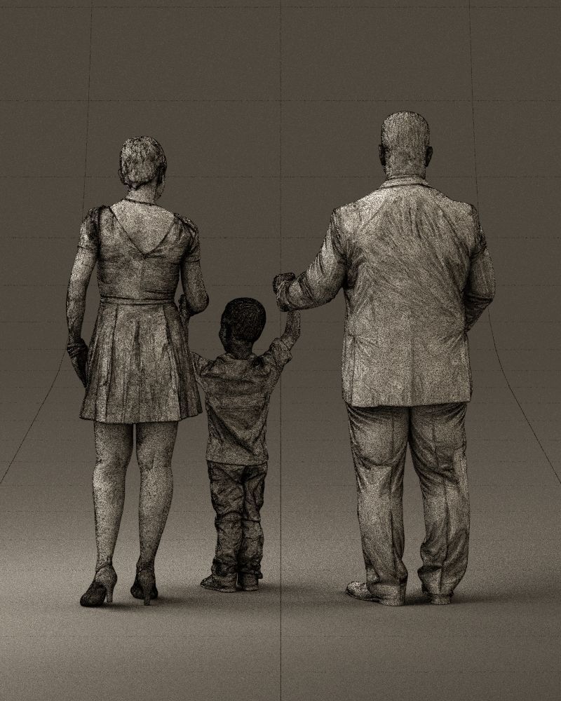 001029 family fat man happy boy woman 3D model_30