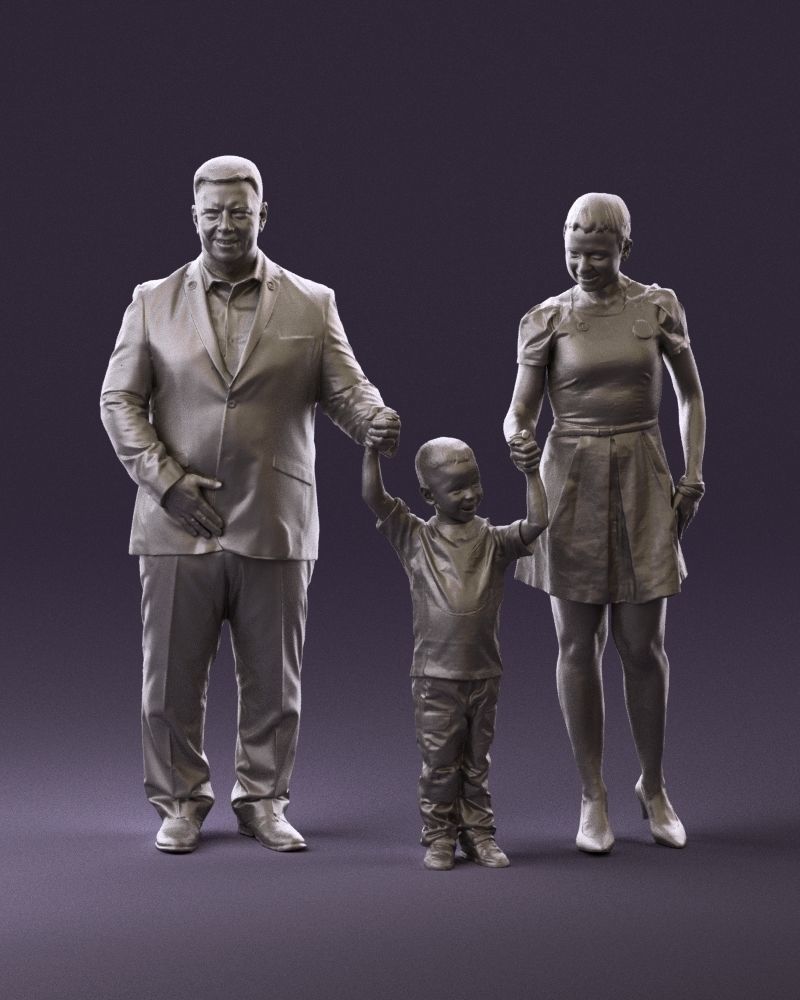 001029 family fat man happy boy woman 3D model_23