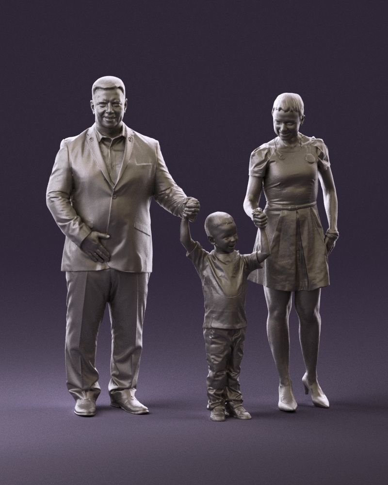 001029 family fat man happy boy woman 3D model_12