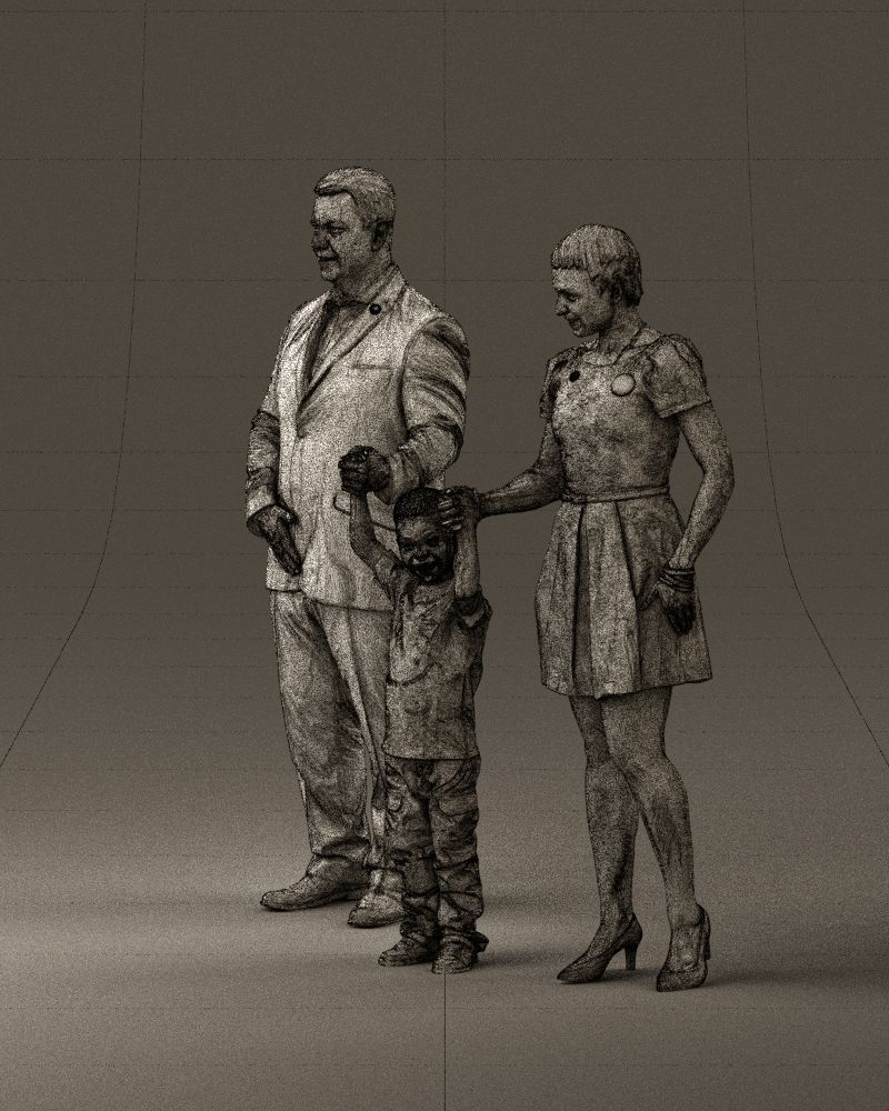 001029 family fat man happy boy woman 3D model_33