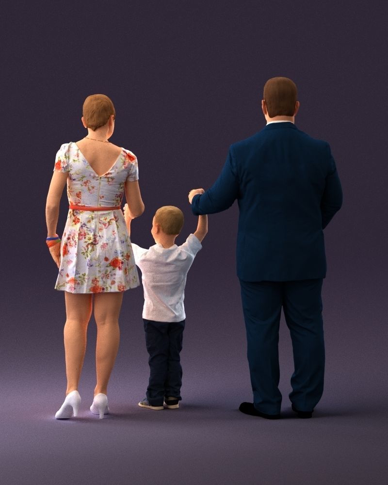 001029 family fat man happy boy woman 3D model_6