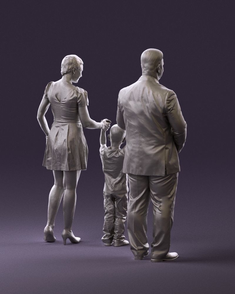 001029 family fat man happy boy woman 3D model_17