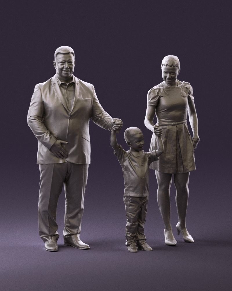 001029 family fat man happy boy woman 3D model_13