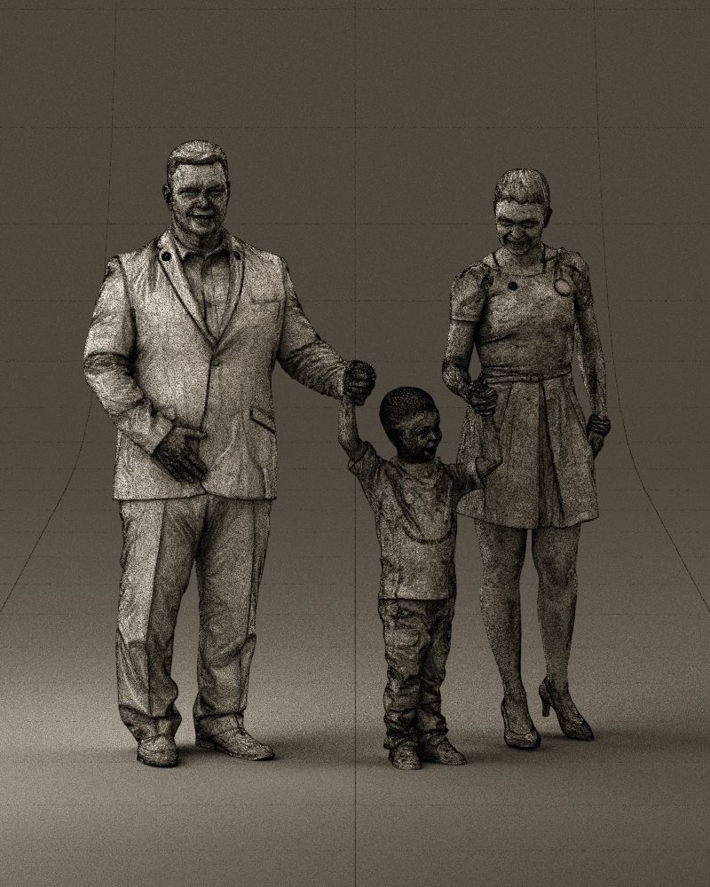 001029 family fat man happy boy woman 3D model_25